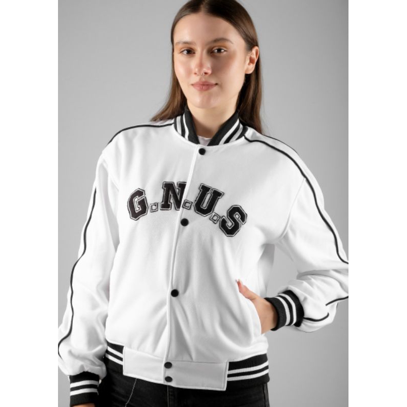 JAKET BASEBALL CROP WANITA - JAKET BOMBER CEWEK - JAKET VARSITY CROP WANITA - GENIOUS