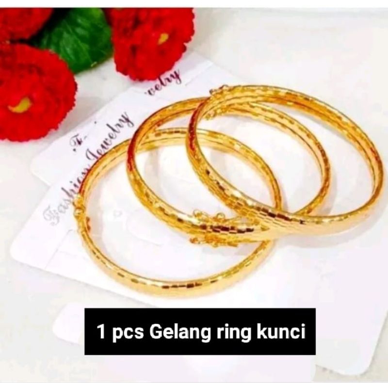 Gelang ring kunci titanium gold