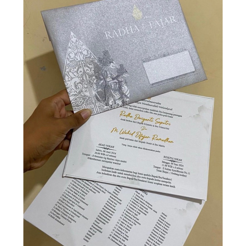 Undangan Pernikahan Hardcover Murah Tema Jawa Grey