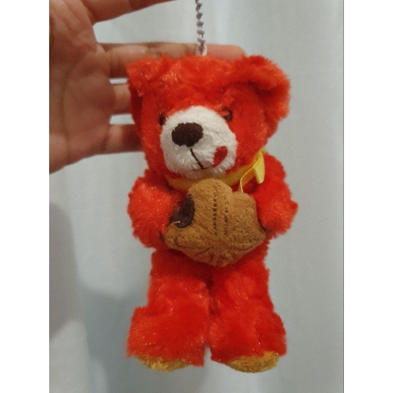Fujisey Keychain Boneka Teddy Bear Merah Cookie