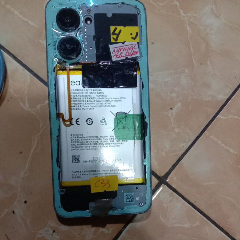 Realme c33 poin mesin normal minus lcd