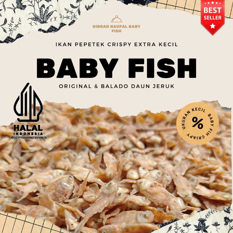 

Ikan Pepetek Crispy EXTRA kecil | Baby Fish | 500 Gram Daun Jeruk