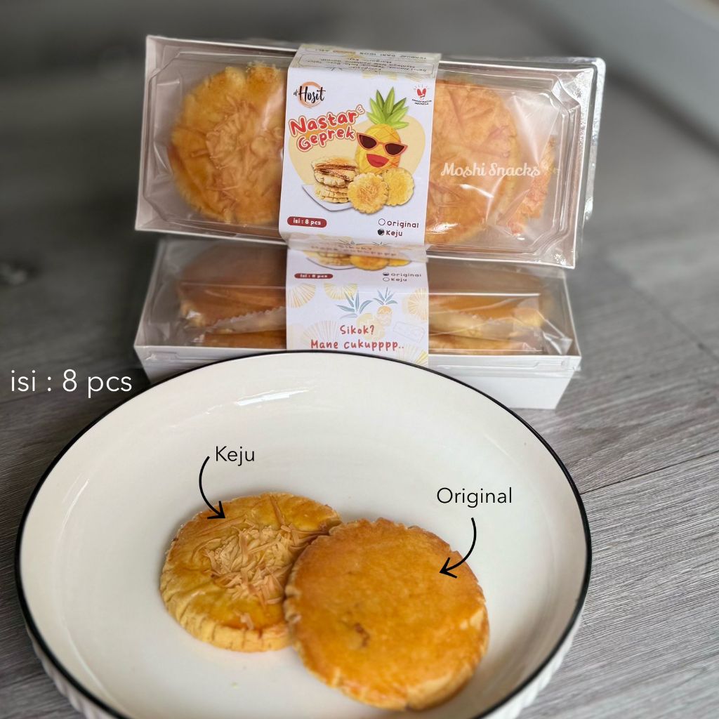 

Kue Nastar Geprek d'Hosit Khas Bangka isi 8 pcs Tanpa Pengawet / Cookies Nastar Keju Bangka Kue Kering Nanas Nenas Asli Homemade / Kue Nastar Gepeng / Pineapple Cheese Cookies