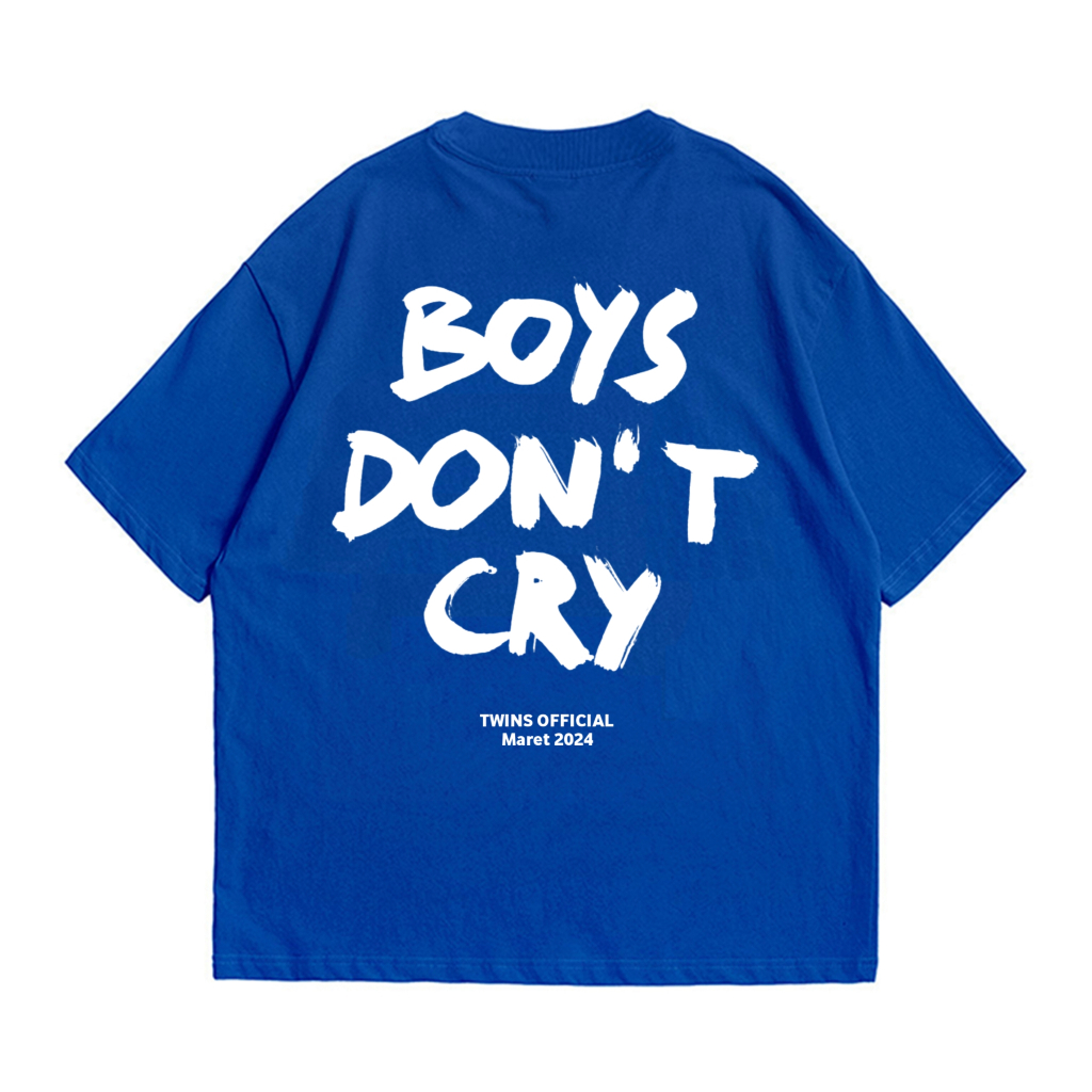 T-shirt Vintage Boys Don't Cry Blue | Kaos Boys Don't Cry Biru Cotton Combed 24s - Twinsofficial
