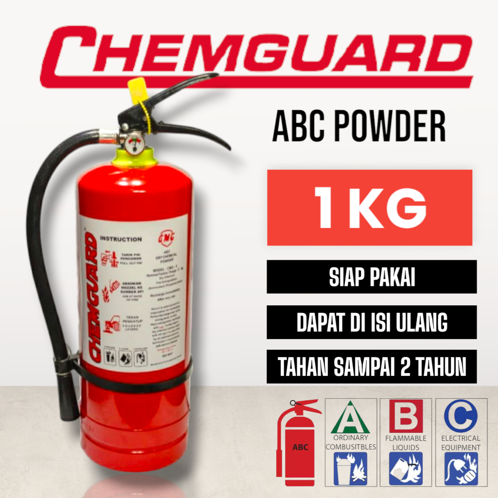 APAR 1 KG TABUNG APAR ABC POWDER 1 KG  CHEMGUARD DAPAT DI ISI ULANG SET LENGKAP