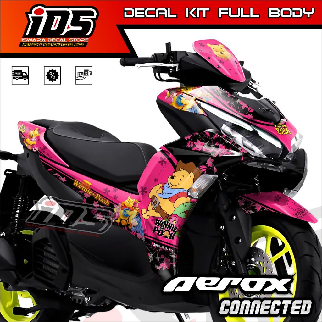 Decal Aerox 155 Full Body Stiker Aerox 155 New Striping All New Aerox 155 Connected Pooh