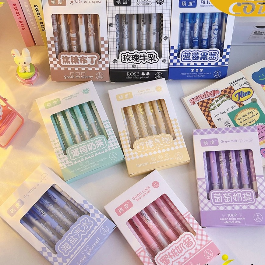 

RAIH DISKON ONEA69 Pulpen ST Set 6IN1 Motif Bunga 5MM Pena Mekanik Alat Tulis Perlengkapan Sekolah Retractable Pen Karakter Set Pulpen Cetek Import