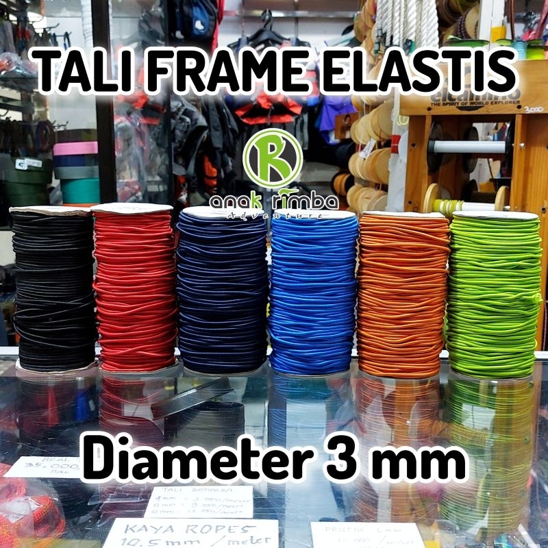 TALI FRAME ELASTIS 3 MM PER ROLL (100 METER) POLOS Tali Frame Tenda Dome