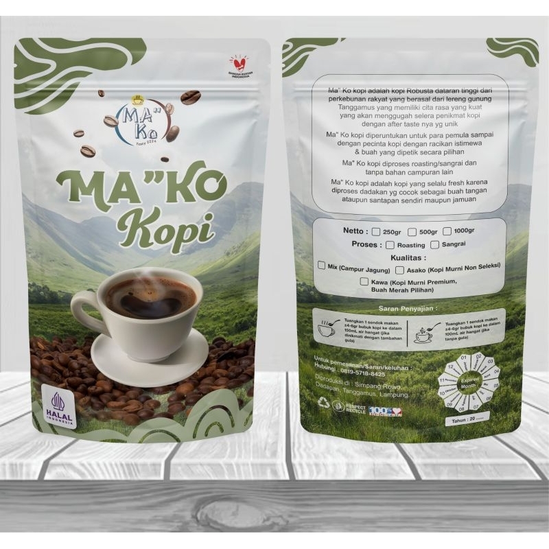 

Asako Kopi / Kopi Robusta murni dataran tinggi 500gr