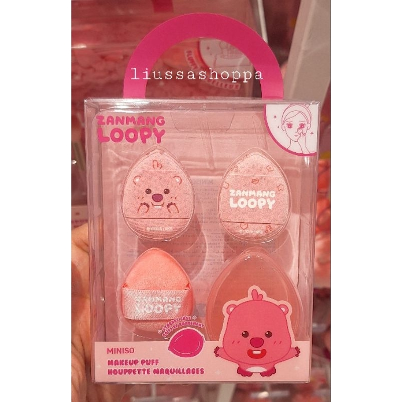 Makeup Puff Miniso - Zanmang Loopy Collection Makeup Puff Set (with Storage Case)