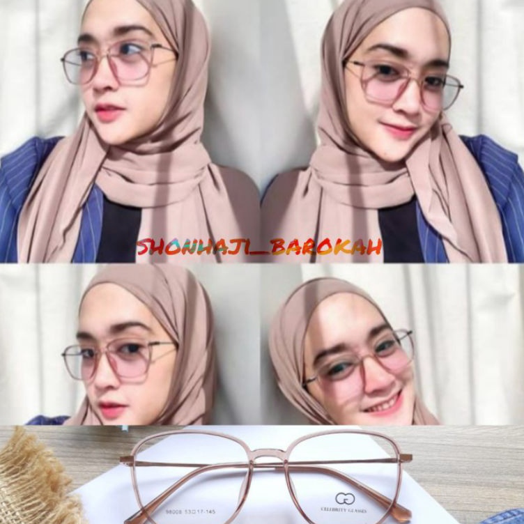 Hot Diskon  Kacamata Fashion Wanita Kekinian Lensa MinusPlusCyl Antiradiasi  Photocromic 988