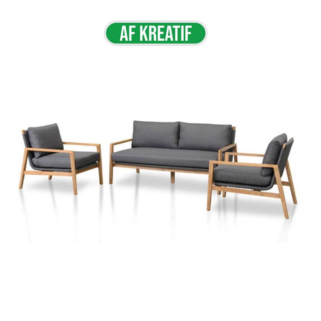 1 Set Sofa Tamu Kursi Tamu Outdoor Teras Minimalis