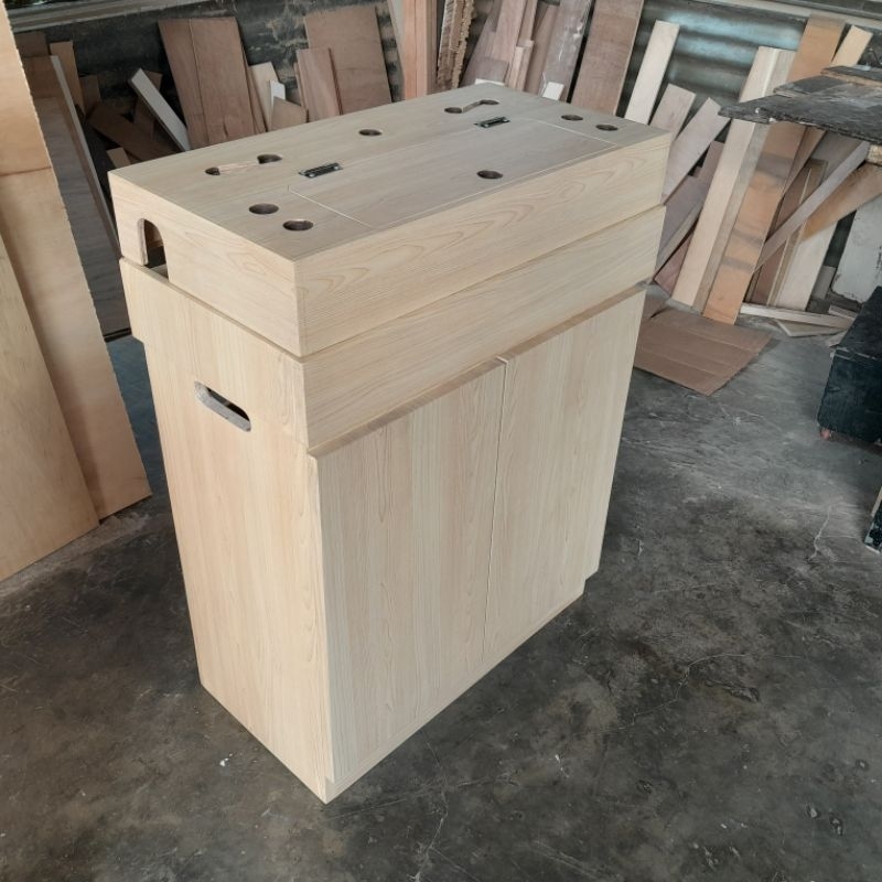 Rak aquarium full kayu cabinet plus tutup aquarium polos type sumfilter.canister.filsam.ugf.