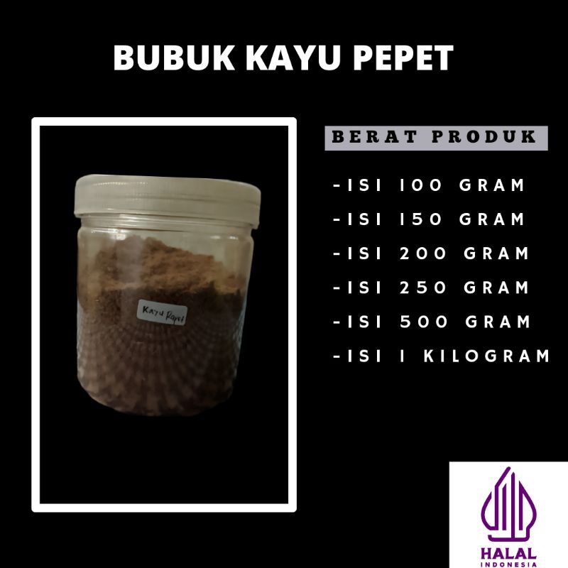 

Bubuk kayu pepet 100% murni asli dan halal