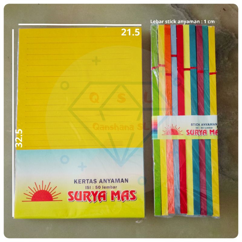 

5 pasang 1 cm lembaran dan stik kertas anyam tugas sekolah anyaman