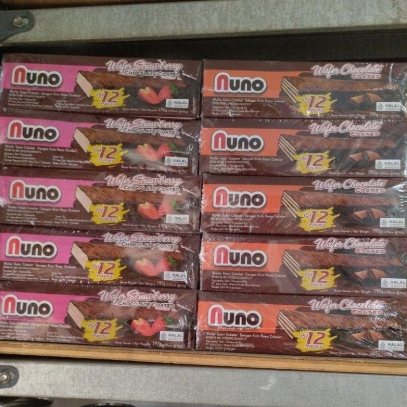 

nuno wafer bersalut coklat berisi coklat 1pak isi 12pcs