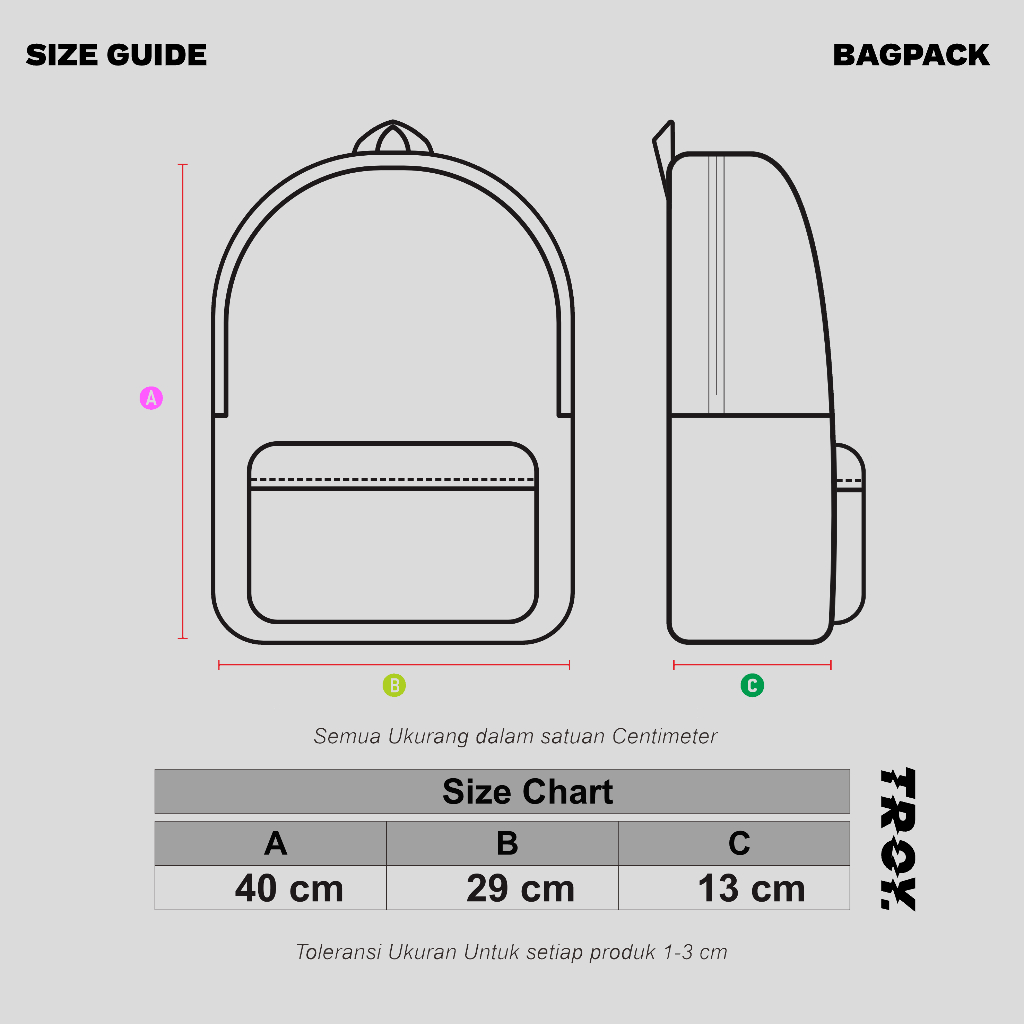 Troy Company Backpack Black Sage Rectangle - Tas Ransel Hitam Sage BP 2710