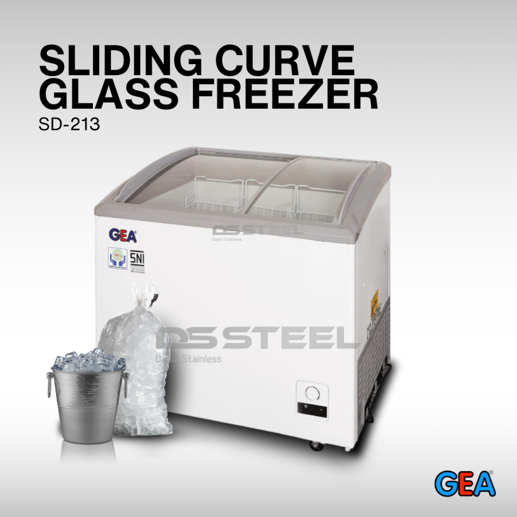 GEA Sliding Curve Glass Freezer 213 Liter GEA SD-213 / Freezer Sliding 213 Liter GEA SD 213 / Freeze