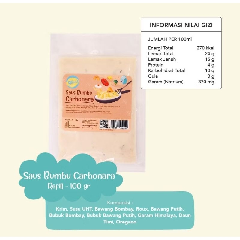 

Saus Bumbu MPASI Carbonara REFILL - Grouu