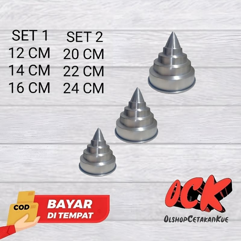 LOYANG TUMPENG / ALAT CETAKAN NASI TUMPENG 12 Cm 14 Cm 16 Cm 20 Cm 22 Cm 24 Cm