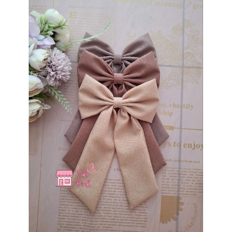 Hiasan Pita Hijab. Peniti Bros Pita Besar. Jepit Clip Pita