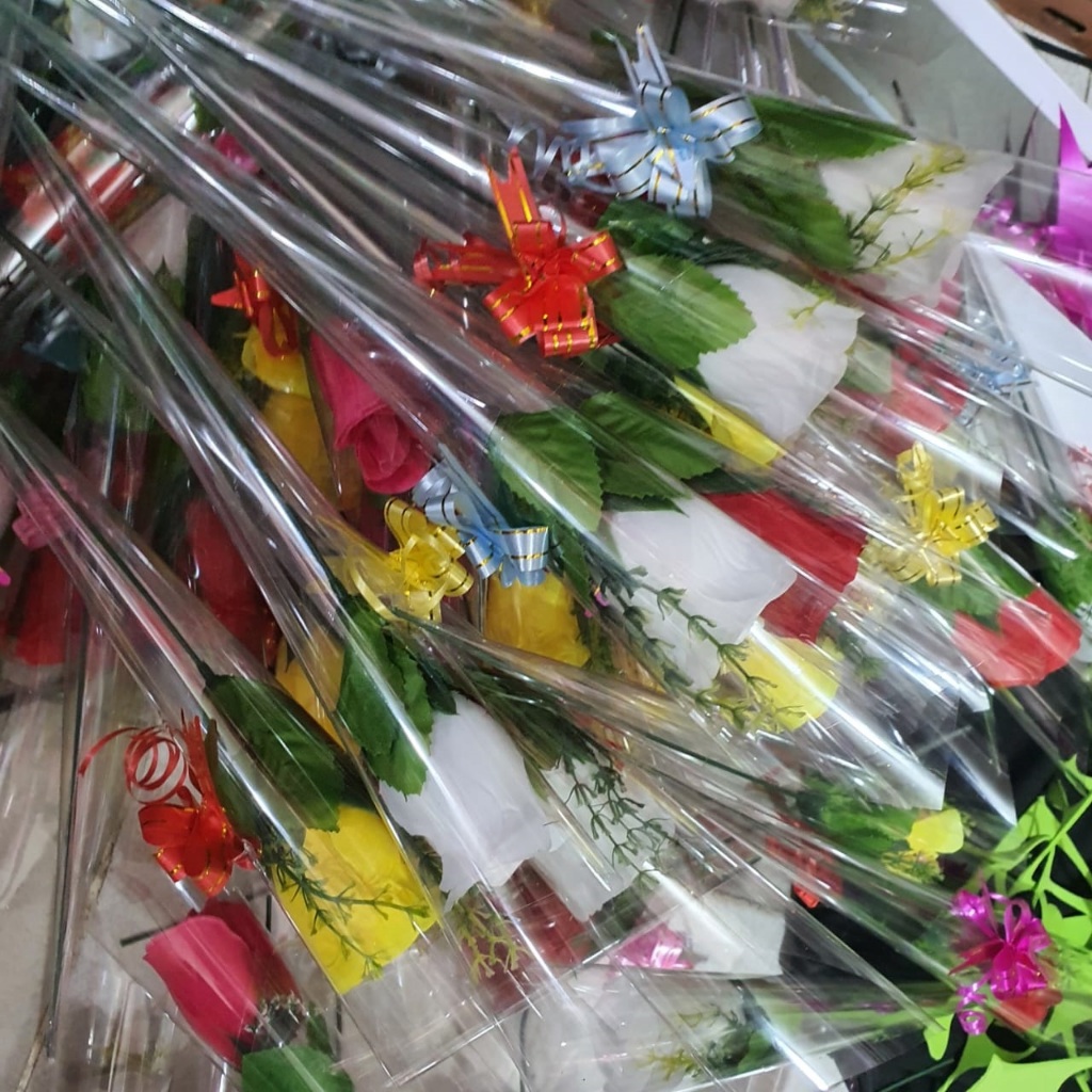 Bunga Mawar 1 Tangkai Plastik | Bunga Mawar Palsu  | Bunga Mawar Artificial