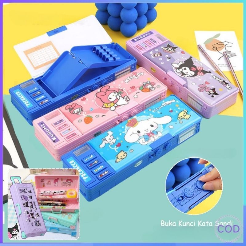 

【COD】Sanrio Tempat Pensil Berkapasitas Besar Password Multifungsi kotak alat tulis Penyimpanan Siswa Perlengkapan Sekolah