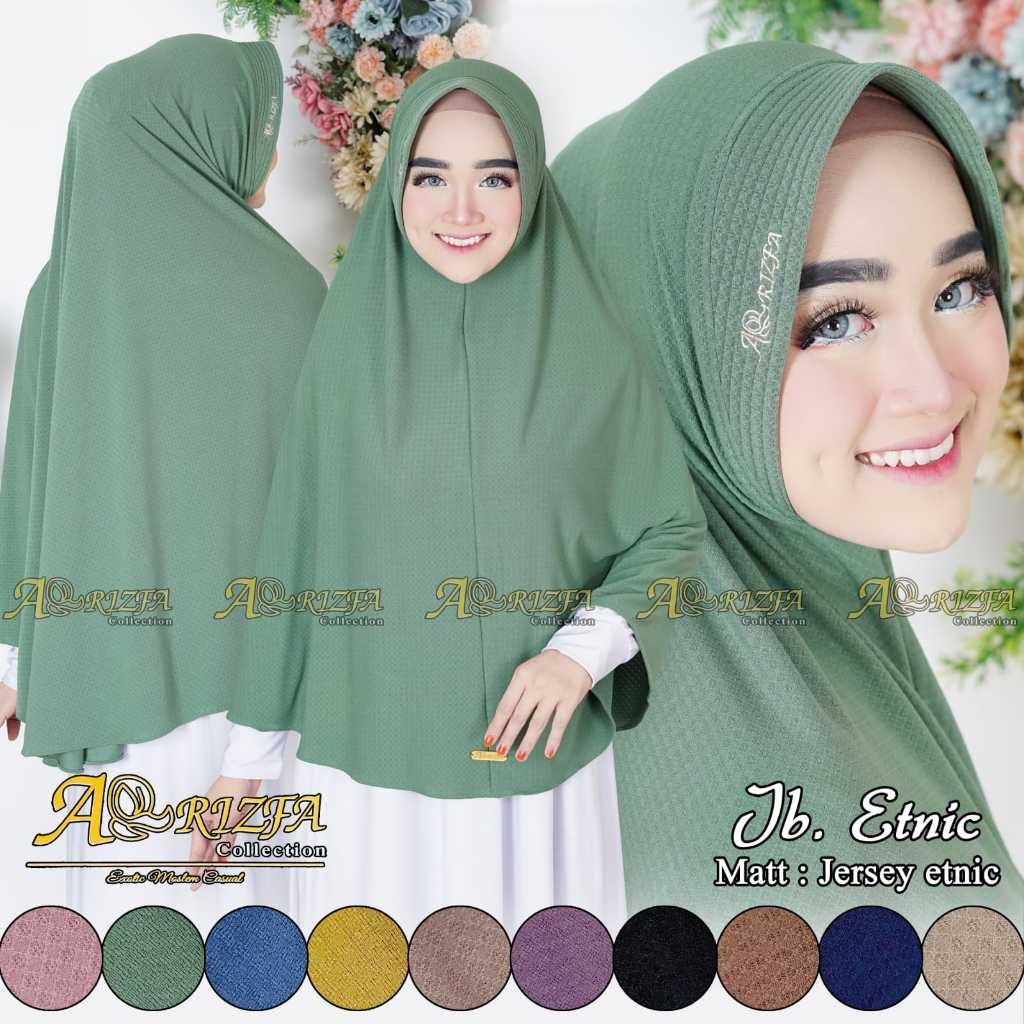 Hijab Jilbab Khimar Instan Pad Jumbo Motif Simpel Etnic Ori By Arrizfa Collection Model Jumbo Etnic