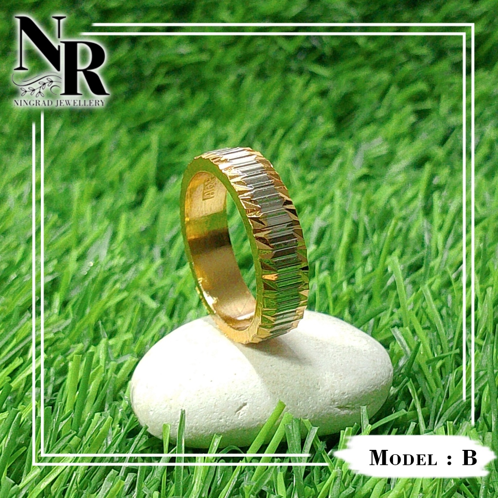 Cincin tunangan lapis emas 24K model B