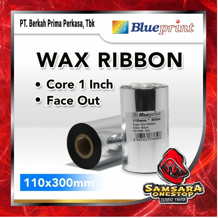 

Ribbon Wax Barcode Label 110x300m BLUEPRINT Thermal Transfer Ribbon