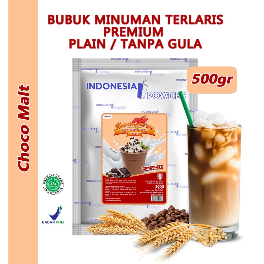 

NUSANTARA Bubuk Minuman Instant Premium Plain Tanpa Gula Horeca Rasa Choco Malt / Milo 500 Gr Omura Powder