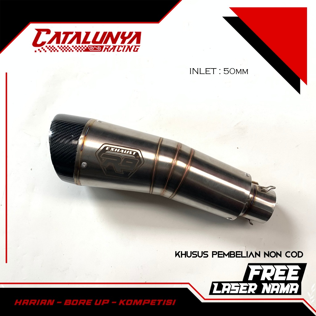 Knalpot racig racing r9 h2 honda tiger / verza / cb150r /cbr150r / sonic / cs1