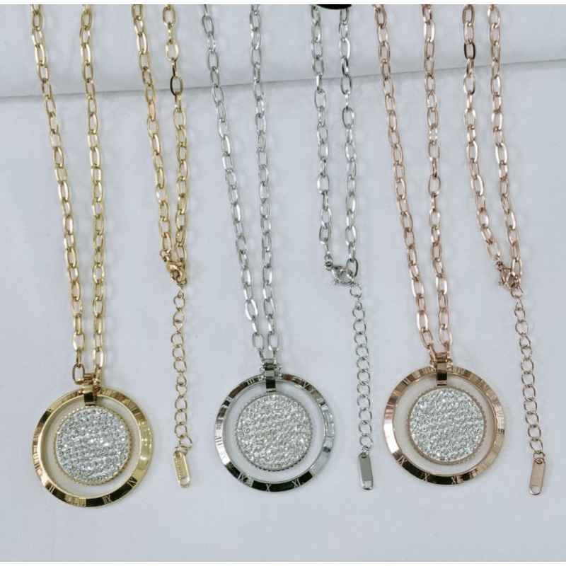 Kalung rantai hijab titanium fashion wanita