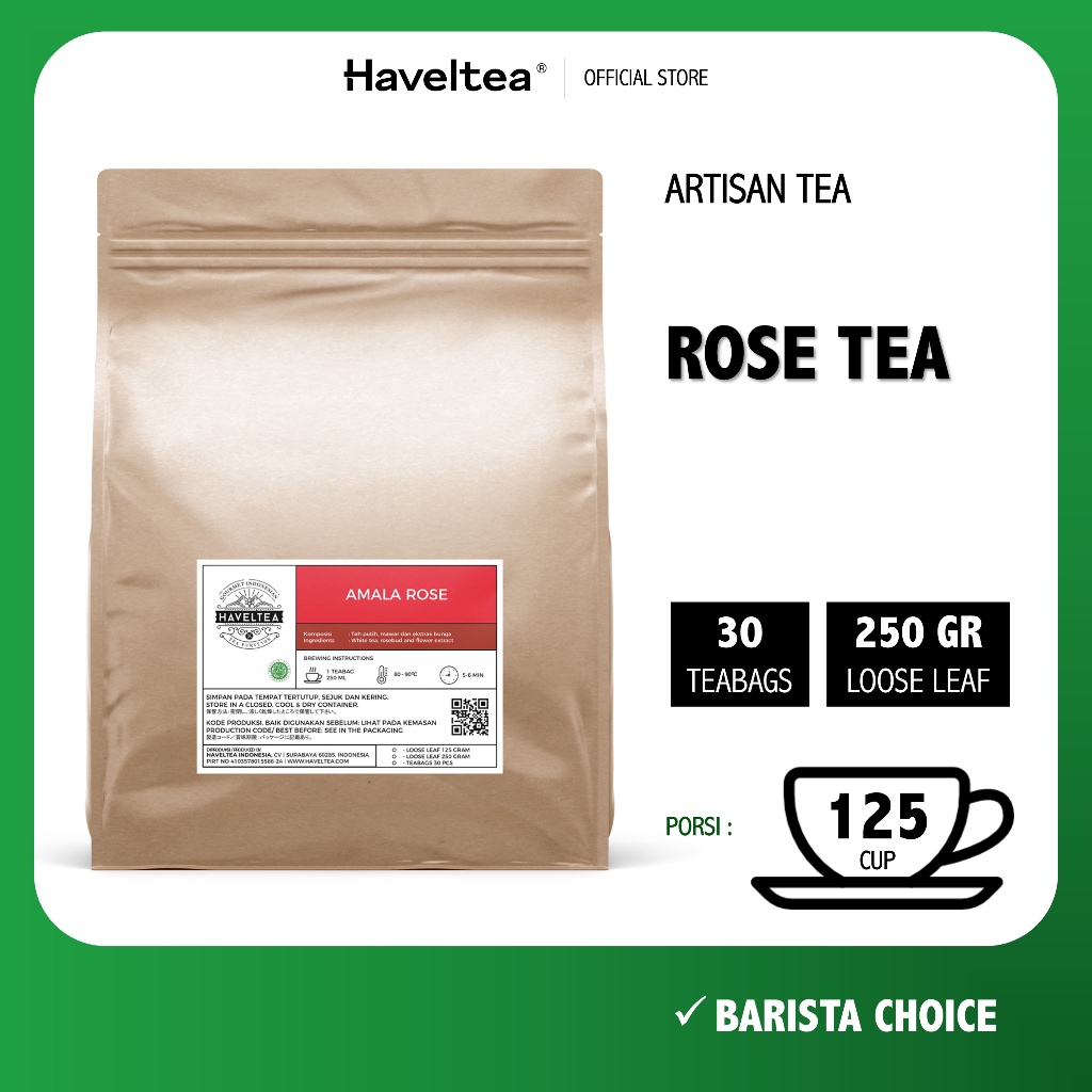 

AMALA ROSE | Pouch | Haveltea | Teh Putih Mawar | White Peony & Rose