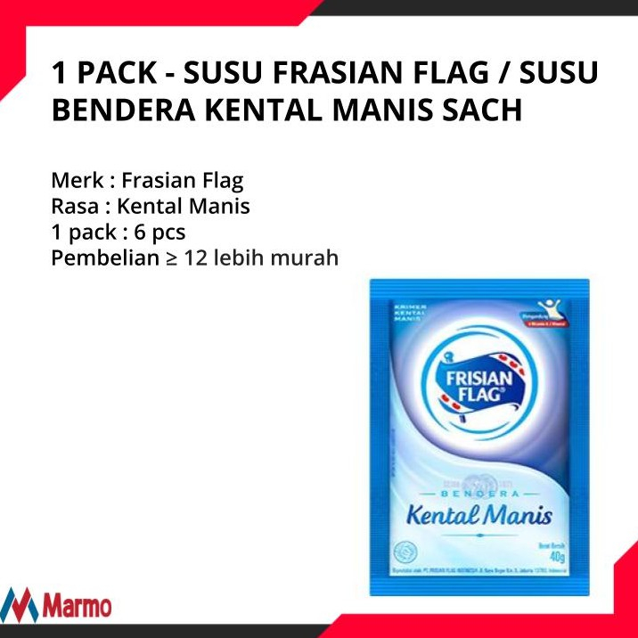 

SUSU BENDERA FRISIAN FLAG PUTIH 40g x 6pcs - 1 Renteng / Renceng