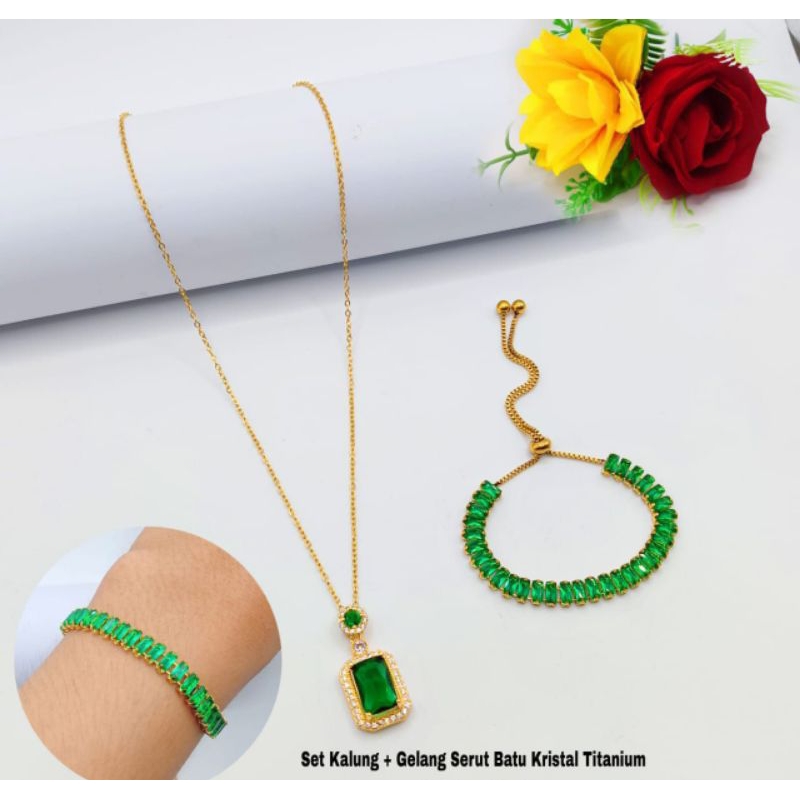 Gelang Dan Kalung Batu Kristal Titanium