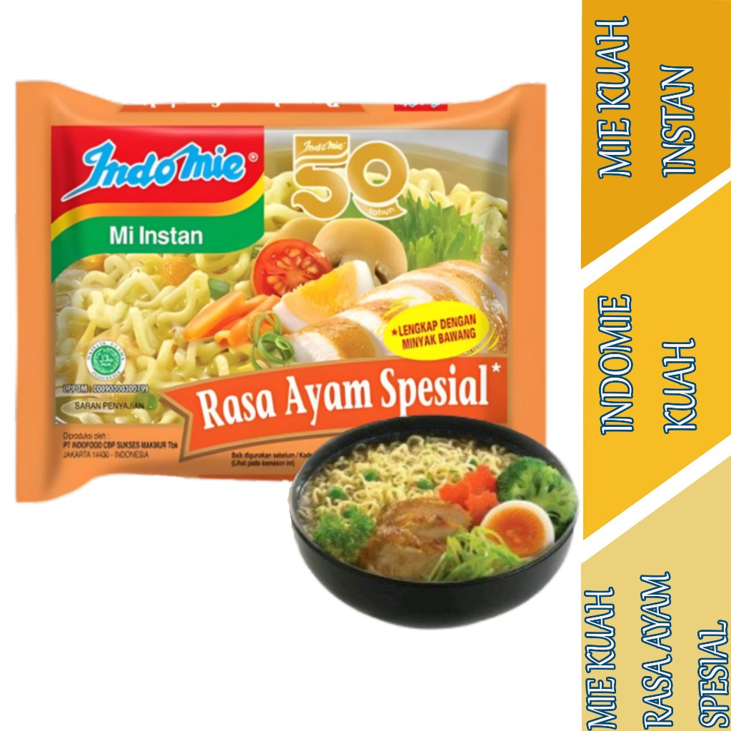 

Mie Rasa Ayam Spesial - Indomie - Mie Instan kuah - 68gr