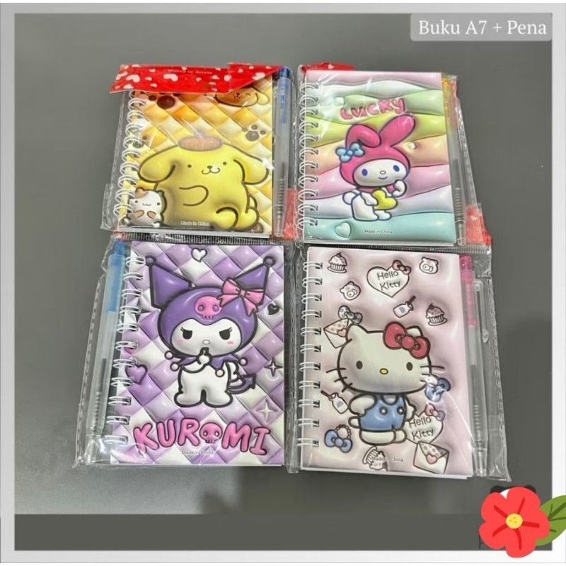 

NoteBook Ring Motif A7 Note Book Ring Isi 36 Lembar plus pena - Na