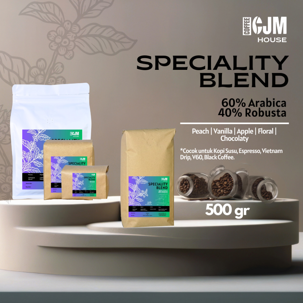 

500Gr 60% Arabika 40% Robusta | CJM Coffee House | Kopi Premium Asli | House Blend GayoXLampung