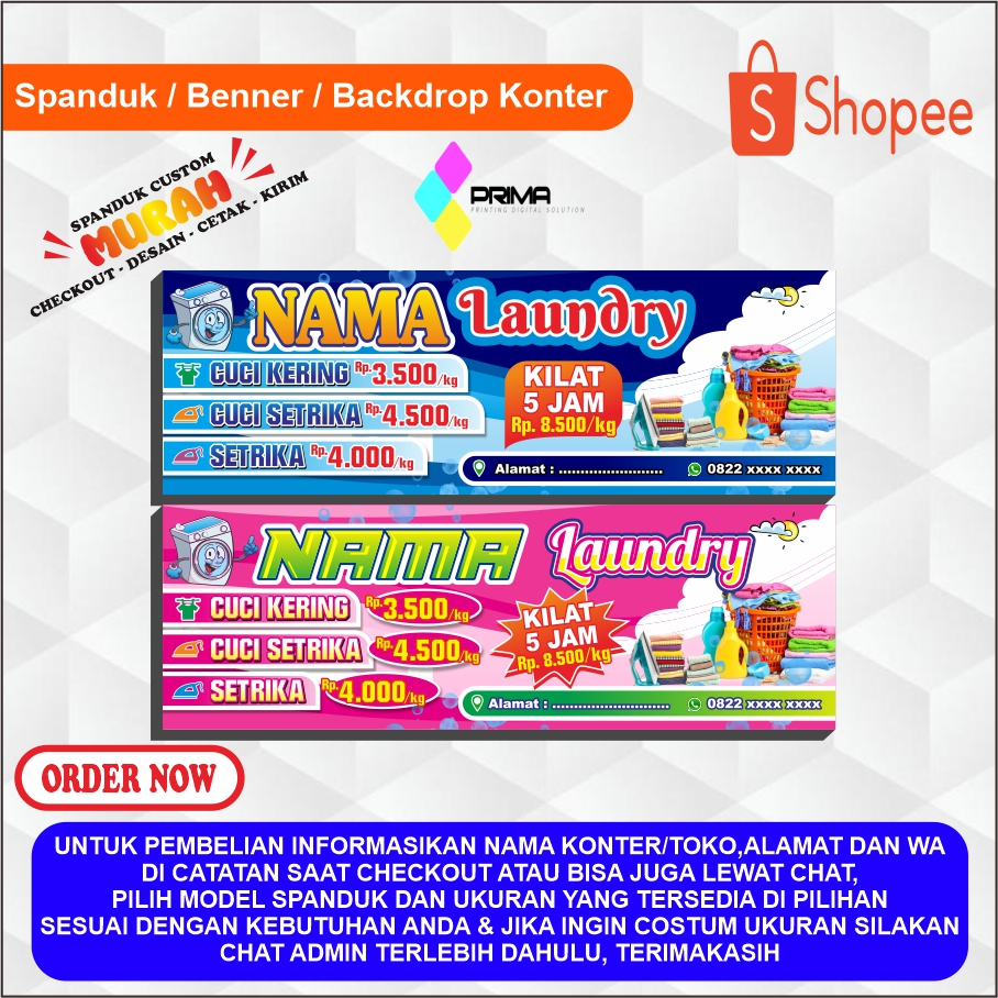 BANNER LAUNDRY / SPANDUK LOUNDRY / SPANDUK BANNER CUSTOM