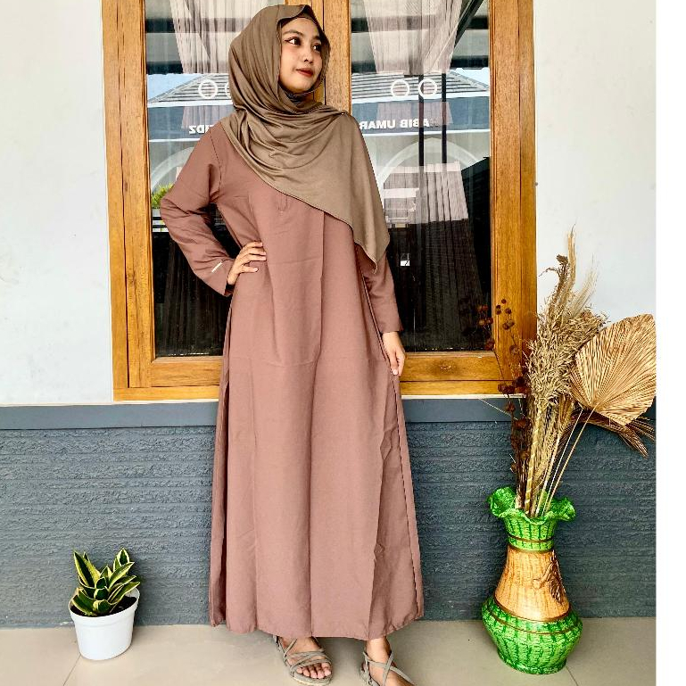 Abaya Hitam Polos Remaja Kekinian Putih Wanita Dewasa Terbaru - Putih, S M L XL XXL