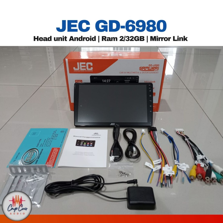 HEAD UNIT ANDROID 9 INCH JEC GD-6980 RAM 2/64GB / TV MOBIL ANDROID