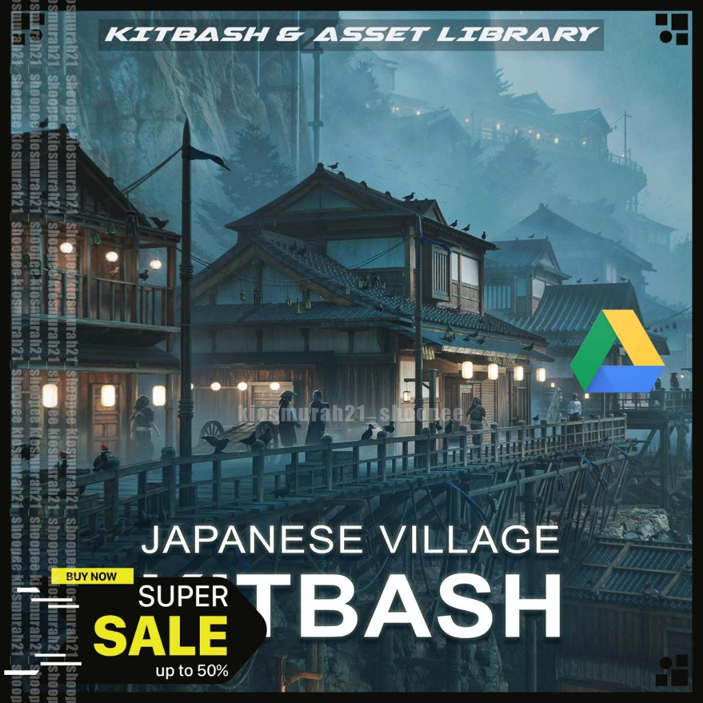 Japanese Village Kitbash - Kitbash 3D