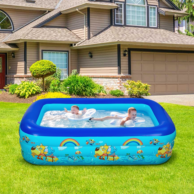 RJ9 Kolam Renang Anak jumbo 210CM PVC Kolam Tiup Inflatable Kolam Renang 3M Besar Portable Swimming