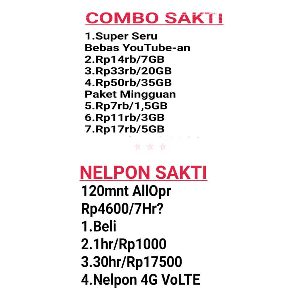 kartu perdana internet combo sakti telkomsel 7gb 20gb 35gb bahan as/loop