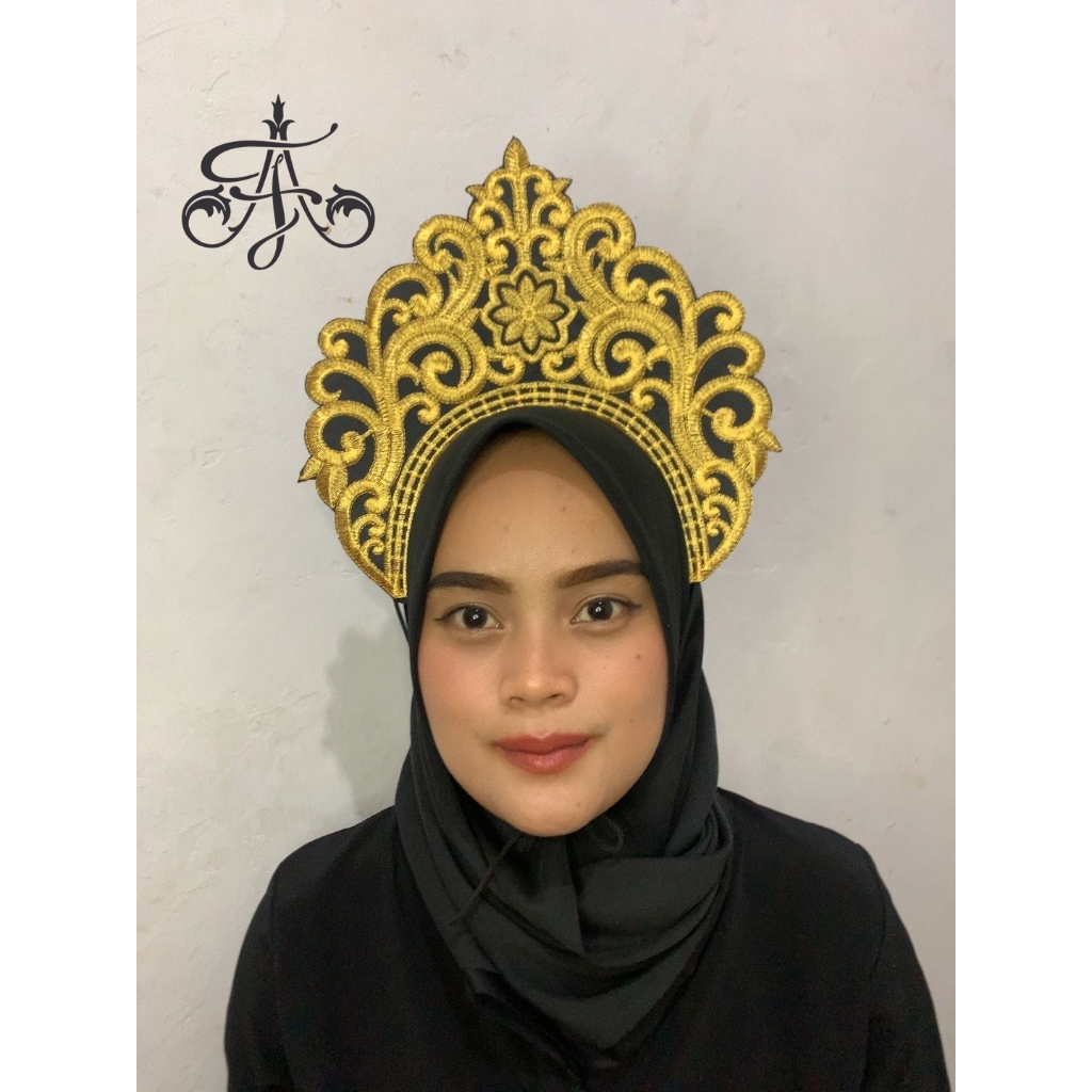 Siger Tari Renda Bordir Plus Spon Aksesoris Tari Motif Prabu