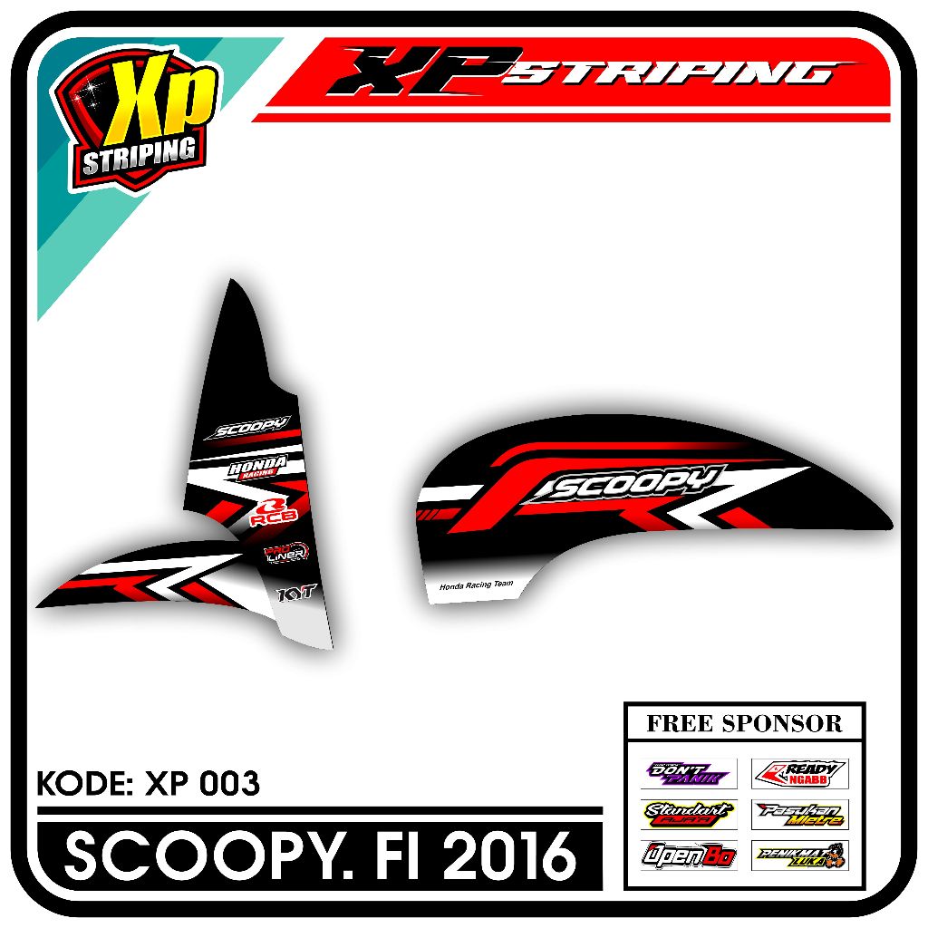 Striping Scoopy Fi 2016 - Sticker Striping Honda Scoopy Fi 2016 Desain Racing XP.03