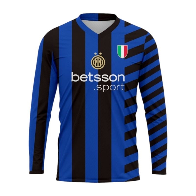 JERSEY INTER MILAN 2024 2025 Lengan Panjang FULL PRINTING FREE NAMA DAN NOMOR PUNGGUNG FULL PRINTING