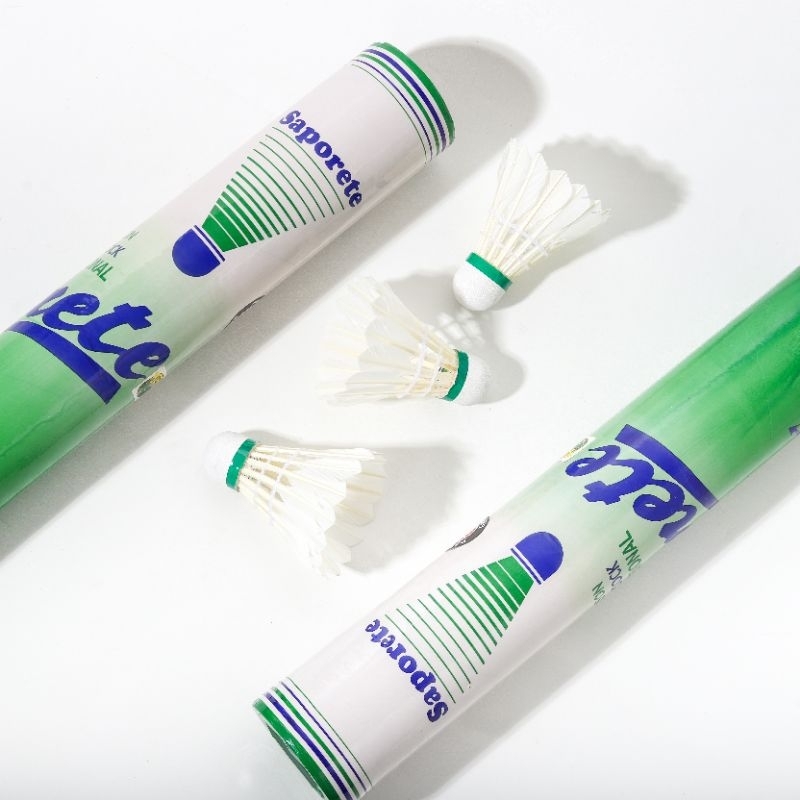 COCK KOK SHUTTLECOCK SINAR MUTIARA SAPORETE GREEN ORIGINAL STANDART PBSI MADE IN TEGAL ISI 12 / Shut