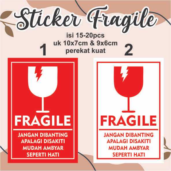 

(isi 15-20pcs) Sticker jangan dibanting mudah pecah / sticker fragile / sticker segel fragile/ sticker mudah pecah / sticker jangan dibanting paket